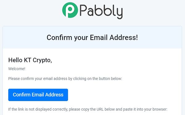 Confirm Pabbly account via email